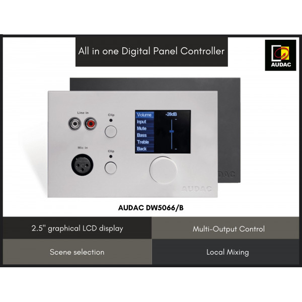 AUDAC All In One Digital Wall Panel Controller for M2 / R2