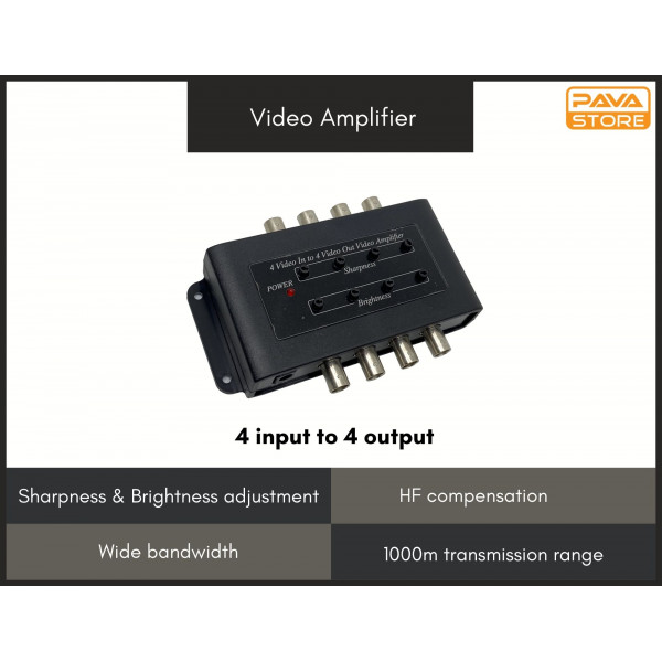  4 in 4 out Composite Video Amplifier, RCA connector