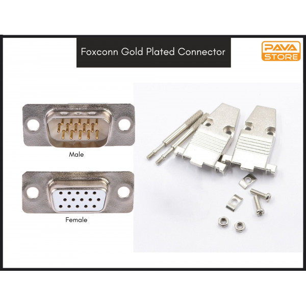 Foxconn Gold Plated Connector with Metal Alloy Casing